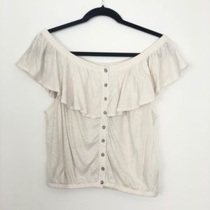 FREE PEOPLE OFF THE SHOULDER TOP SZ M